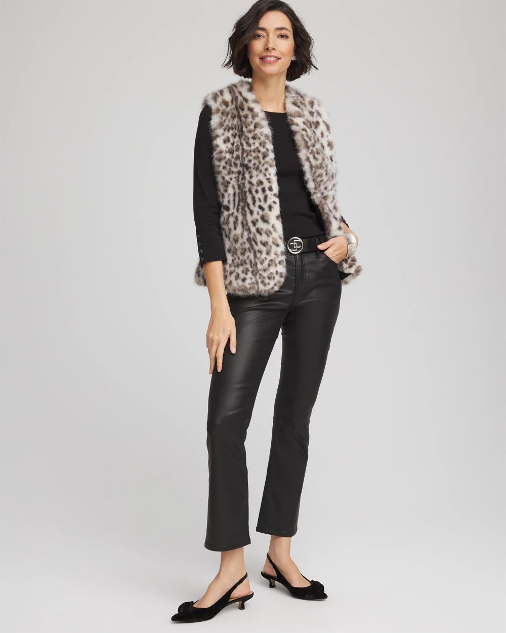 Snow Leopard Faux Fur Vest | Chico's